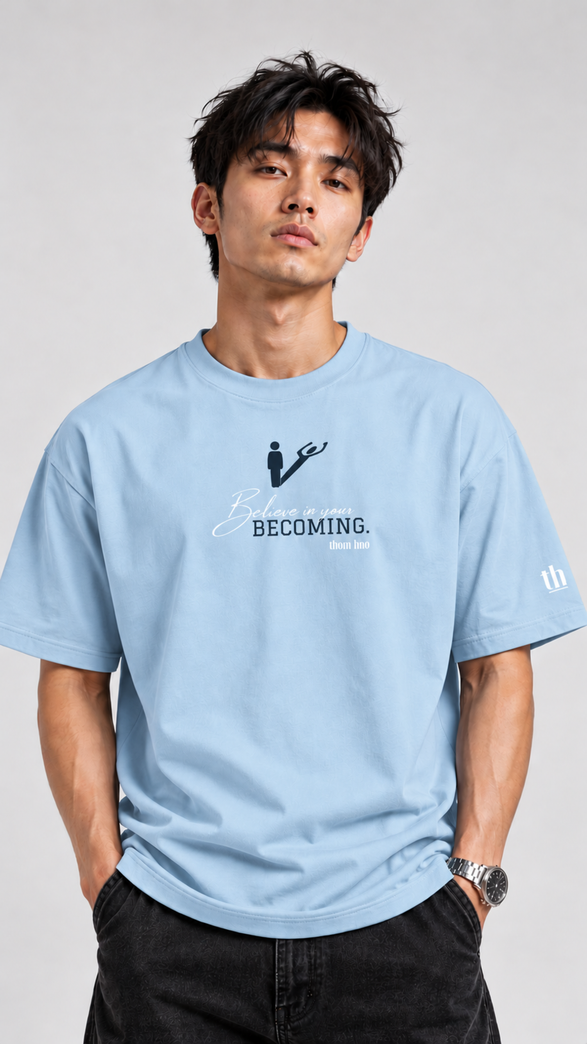 Essentials Baby Blue Unisex Oversized Tee