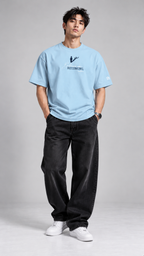 Essentials Baby Blue Unisex Oversized Tee