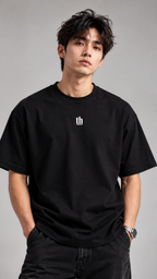 1813 Club Unisex Black Oversized Tee