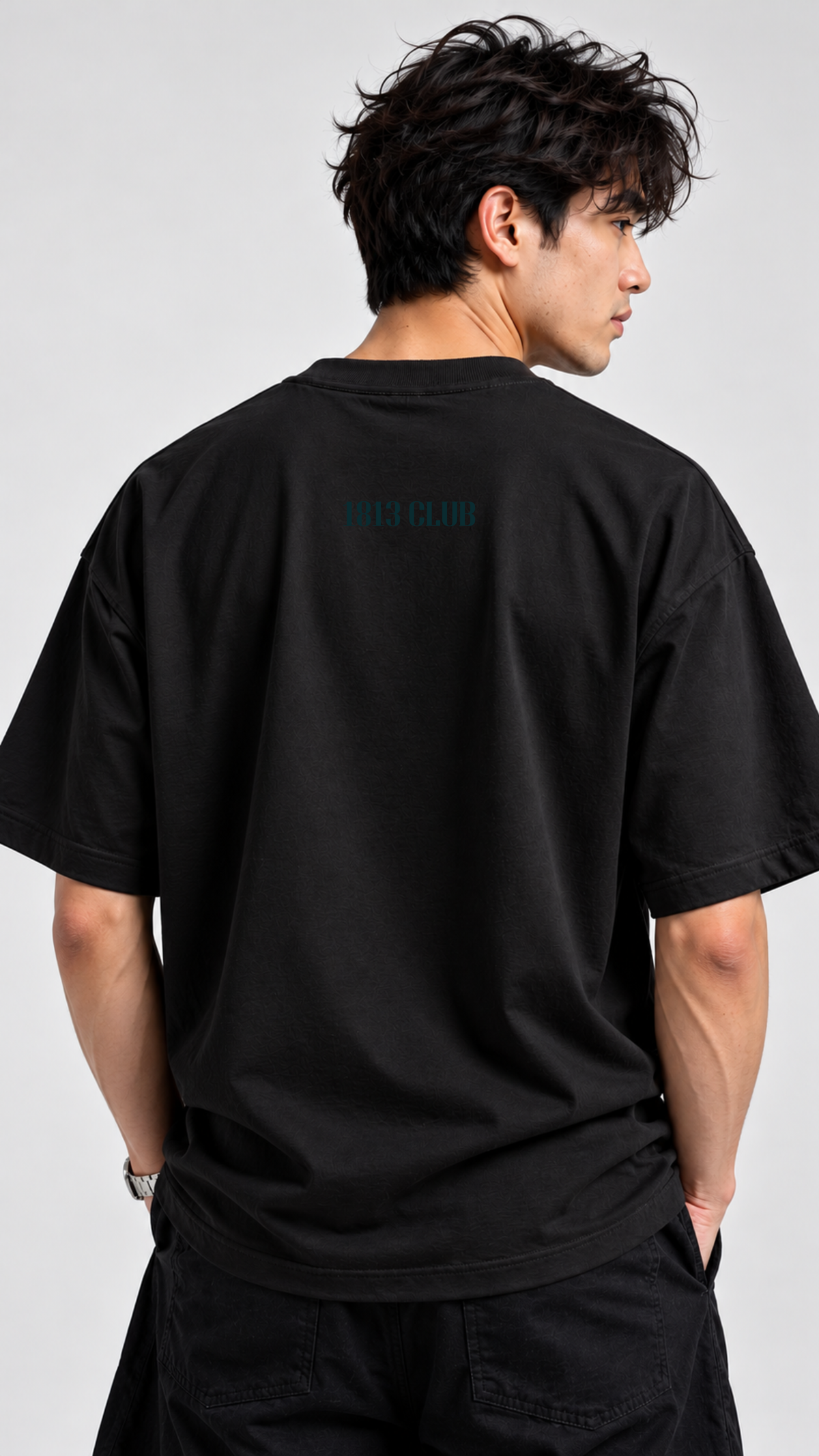 Essentials 1813 Club Black Unisex Oversized Tee