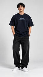 THOM HNO Essentials Navy Blue Unisex Oversized Tee