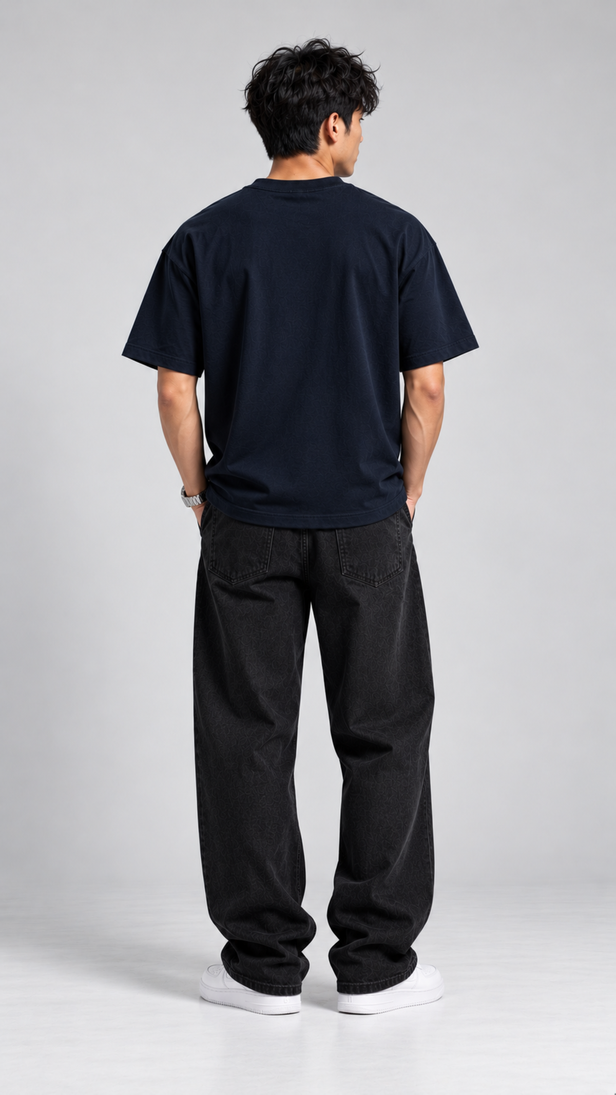 THOM HNO Essentials Navy Blue Unisex Oversized Tee