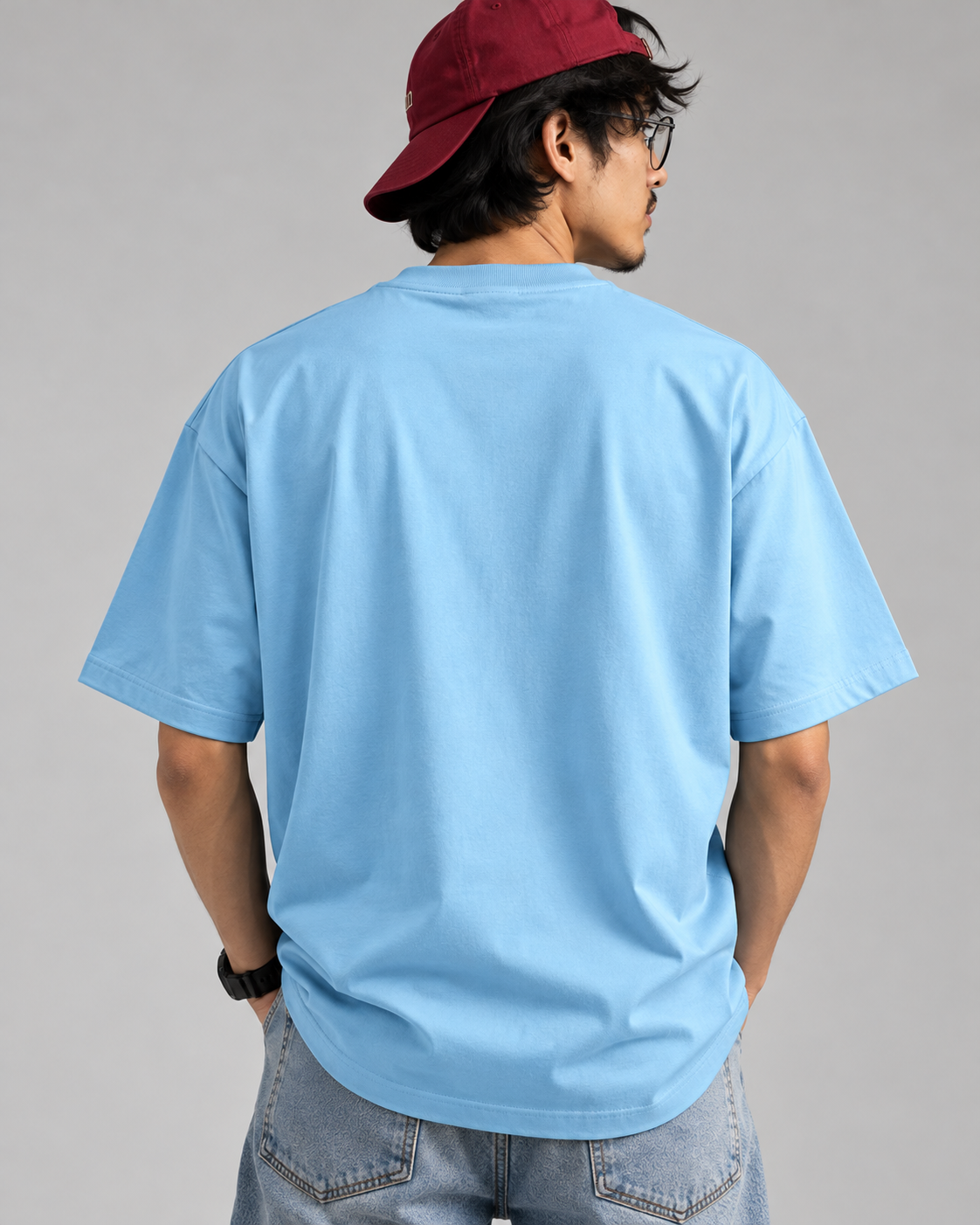 Essentials Baby Blue Unisex Oversized Tee