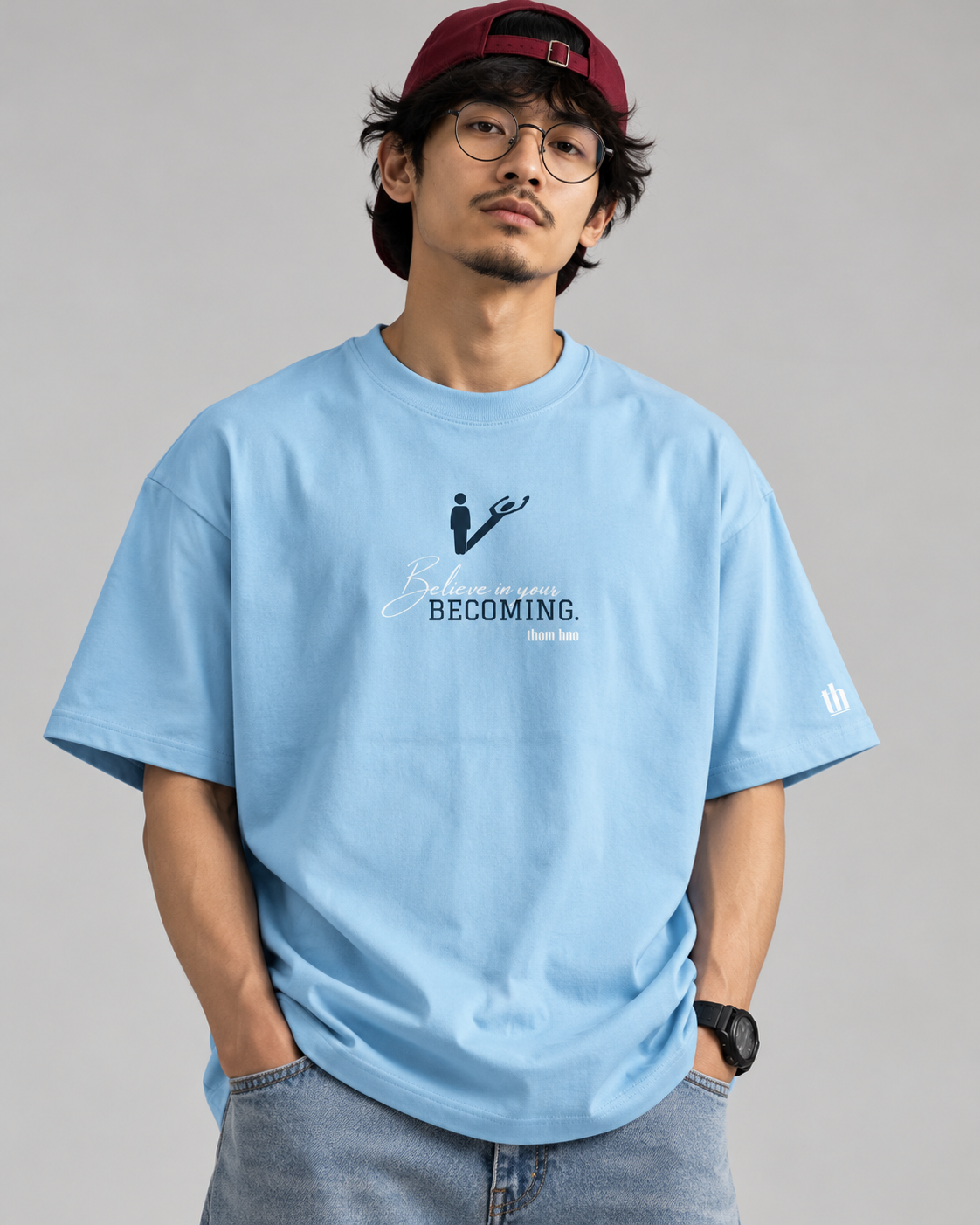 Essentials Baby Blue Unisex Oversized Tee