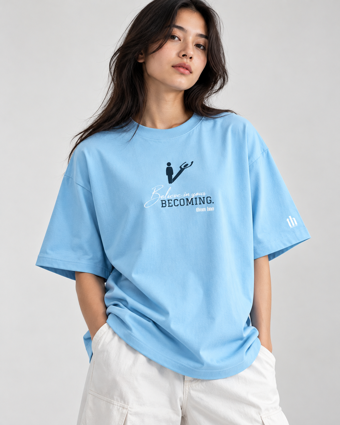 Essentials Baby Blue Unisex Oversized Tee