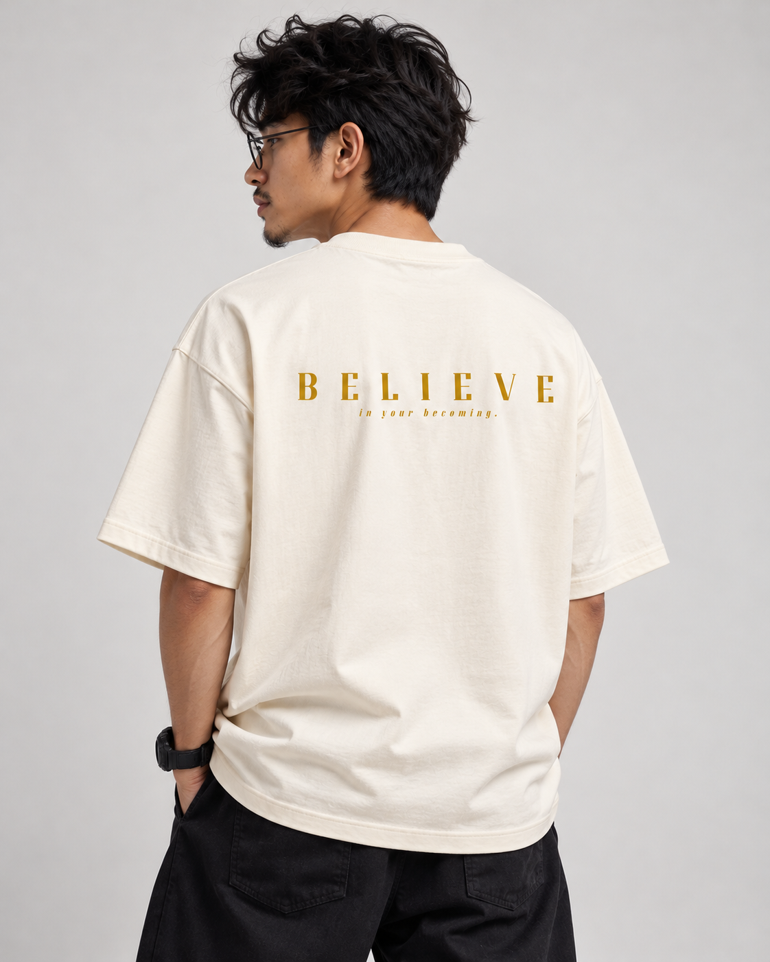 Believe in Your Becoming Unisex Oversized Tee