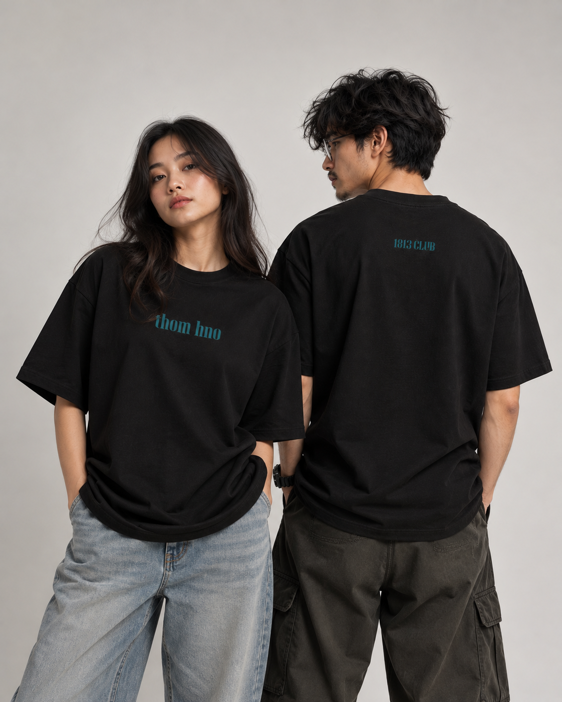 Essentials 1813 Club Black Unisex Oversized Tee