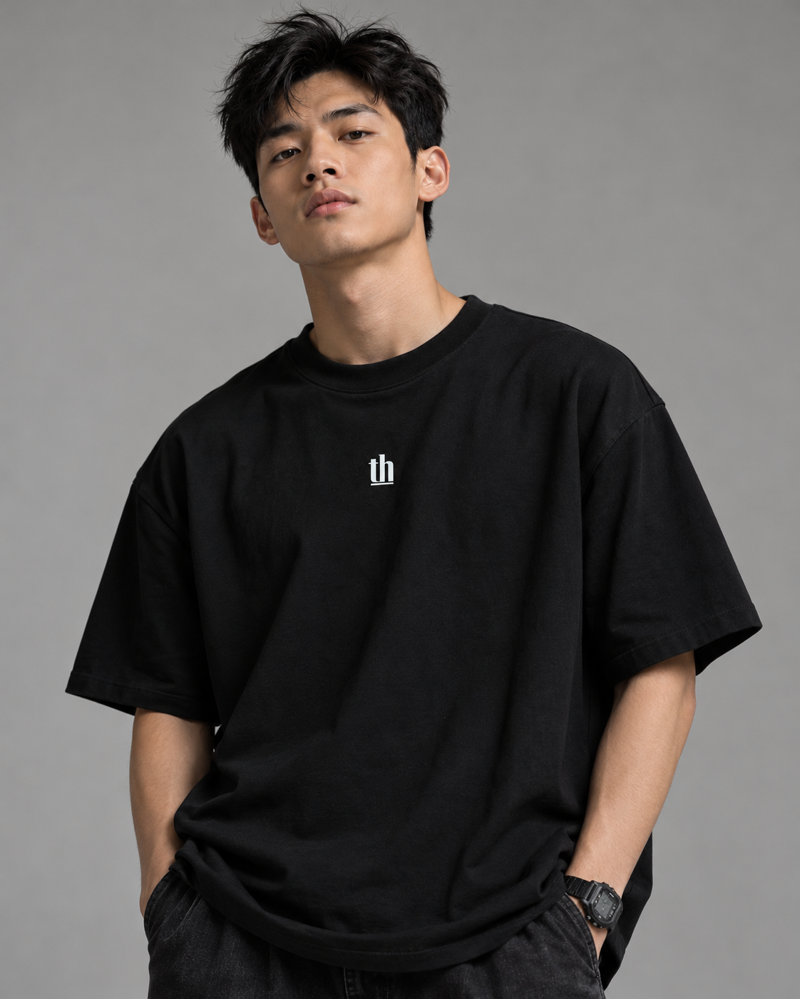 1813 Club Unisex Black Oversized Tee