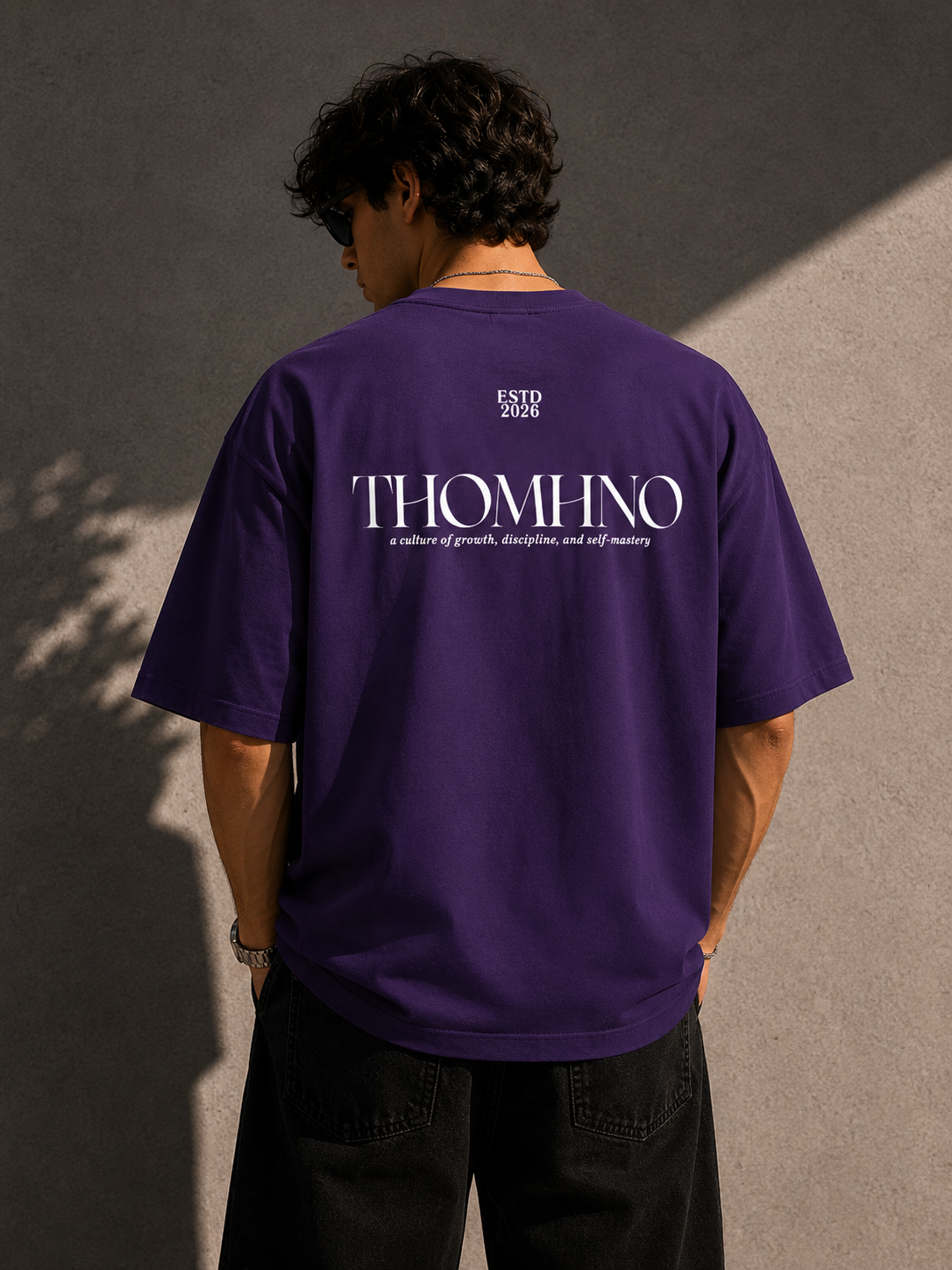 THOMHNO Basic Purple Unisex Oversized T-Shirt