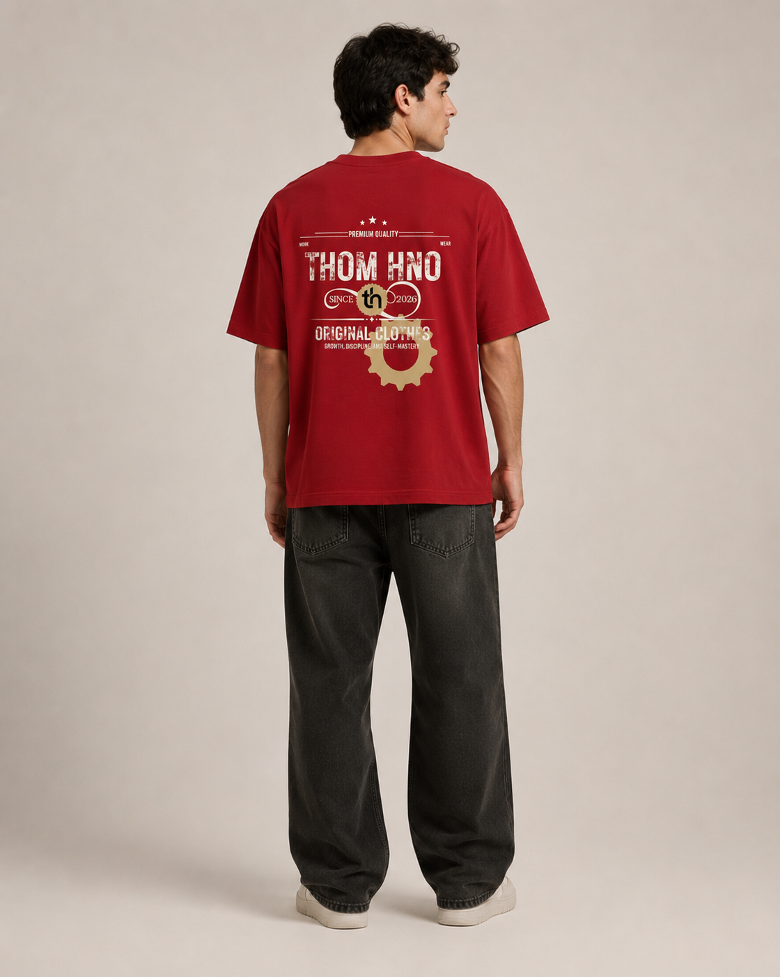 Unisex Oversized Thomhno Vintage Red T-Shirt