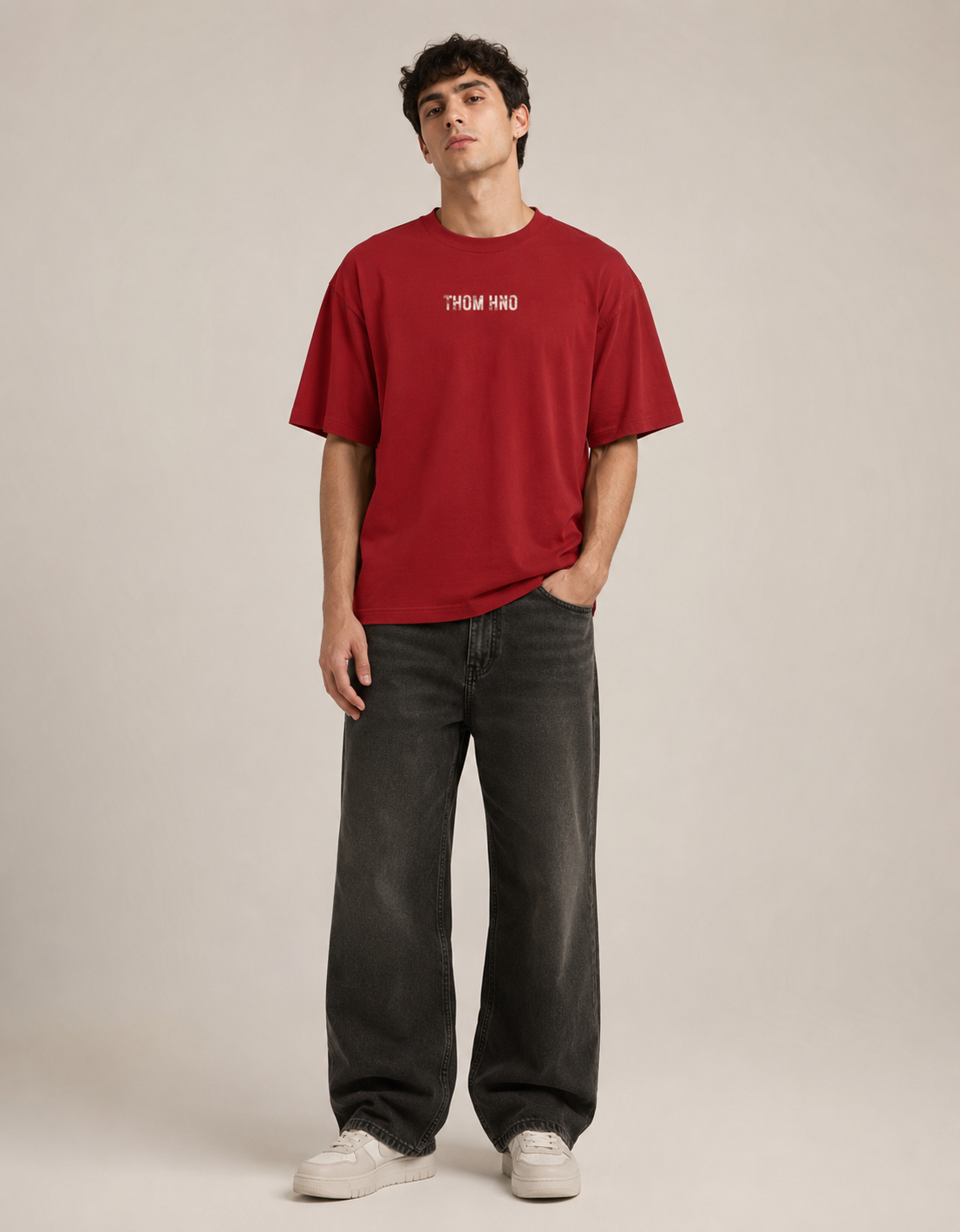 Unisex Oversized Thomhno Vintage Red T-Shirt